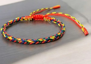 Bracelet bouddhiste tibétain, bracelet en corde avec nœuds porte-bonheur bouddhistes, bracelet pour homme et femme - Product Image 2