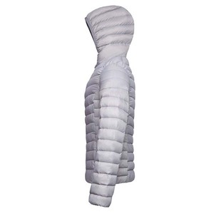 <b>Women's</b> Gray Quilted <b>Hooded</b> Puffer <b>Jacket</b> <b>Lightweight</b> Zip Up Winter Coat High Street Style Cheap Price <b>Women</b> <b>Jacket</b> - Product Image 4