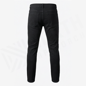Straight-Leg Dark Wash Denim Jeans Men High Waist Slim Fit Cotton Casual Autumn Style Pants - Product Image 4