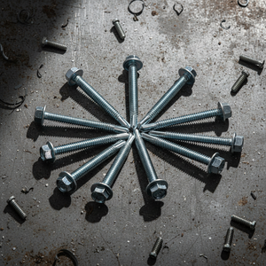 สกรูเจาะยึดหัวหกเหลี่ยมแบบพรีเมียม (เมตริก/นิ้ว) ชุบสังกะสี เกรด 8 สำหรับงานหนัก ทนทานต่อการกัดกร่อน เกลียวหยาบลึก - Product Image 1