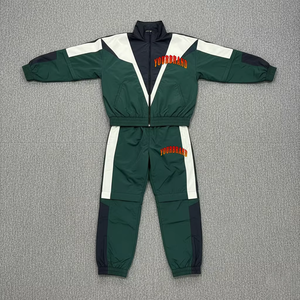 Fashionable Design Custom Logo Printed Hooded Cotton Winter Windbreaker Men's Tracksuits Color Block Reversible Joggers <b>Pants</b> - Product Image 1