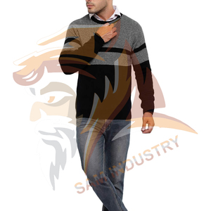 Pull-over décontracté en coton 100% tricoté pour homme, respirant, coupe-vent, manches longues, grande taille, pour l'hiver, pour adultes - Product Image 6
