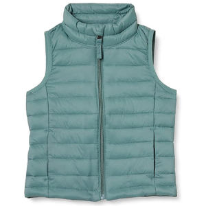 Teal Men's Plus Size Sleeveless Quilted Puffer Vest Zipper Stand Collar Outerwear Jacket - Product Image 1