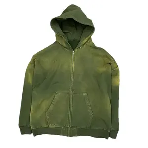 Benutzer definierte übergroße einfache olivgrüne Grafik Pullover Hoodies helle farbige billige Hoodie
