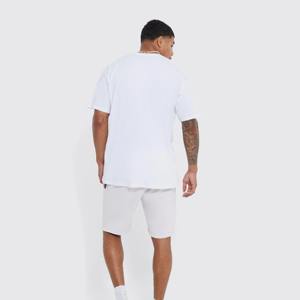 Ensemble de survêtement d'été personnalisé respirant et léger pour homme, t-shirt et short en deux pièces, couleur unie - Product Image 5