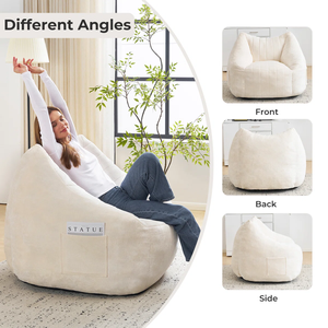 Sillón Puff de Chenilla de 32'' de Alto x 43'' de Ancho x 39'' de Profundidad, Silla de Espuma para Sala de Estar, Dormitorio, Puff de Lujo MD06 - Product Image 5