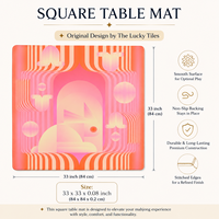 Tapis de Mahjong pliable en néoprène rose rétro original 33'' antidérapant doux pour table de poker américain, personnalisable, vente en gros