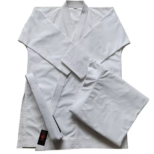 Kimono de judo blanc 100 % coton respirant unisexe pour adulte, tenue d'arts martiaux coupe classique, teint uni, en stock - Product Image 3