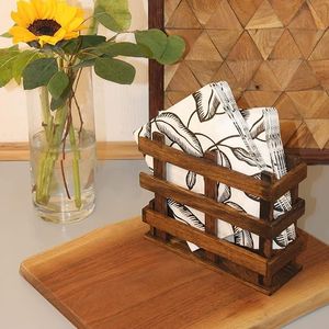 Durable Build Wooden Napkin Holder For Dining Table Kitchen Restaurant Strong Tissue Organizer Eco Friendly Long Lasting Quality - Product Image 1