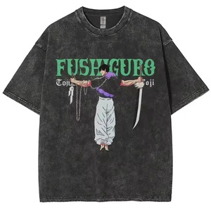 เสื้อยืดโอเวอร์ไซส์ผู้ชาย แขนสั้น พิมพ์ลายตัวอักษร คอกลม ผ้าฝ้ายเจอร์ซีย์ลำลอง สีดำ - Product Image 2