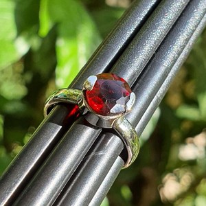 Handmade Round Garnet <b>Ring</b> 925 Sterling Silver Band Natural Red Gemstone Jewelry Elegant Gift For Women - Product Image 2