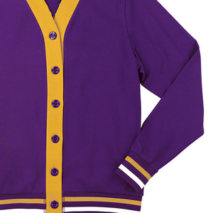 ASU <b>University</b> Women Cardigan Purple Yellow V-Neck Sweater Full Sleeve Button Closure Eighteen Embroidery Sorority Wear Coat2026 - Product Image 3