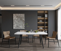 Table à manger moderne de luxe en ciment, haute qualité, durable, fabriquée au Vietnam, facile à emballer, pour appartement, villa, hôtel, canapé d'angle/fauteuil