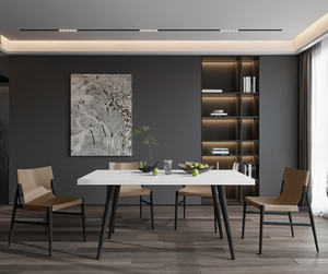 Table à manger moderne de luxe en ciment, haute qualité, durable, pour salle à manger, villa, hôtel, placement de canapé d'angle/fauteuil, best-seller - Product Image 1