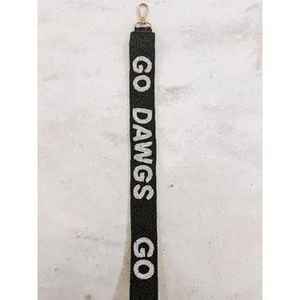 Correa de bolso negra con cuentas, patrón de letras, bordado de cuentas de semilla, asa de hombro, cinturón cruzado, accesorio de repuesto para bolso, ideal para el día del partido. - Product Image 1