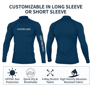 Custom Logo Long Sleeve Quick Dry Rash Guard UV Protection Men Compression Shirt Gym Fitness <b>Surf</b> Swim Training Top - Product Image 5