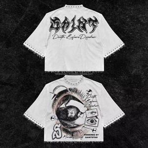 Streetwear tendance pour hommes Acid Wash Heavyweight Boxy T-Shirt 100% coton avec des accents de strass personnalisés - Product Image 6