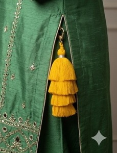 Classic Yellow <b>Key</b> <b>Tassel</b> With Layered Fringe <b>For</b> Car <b>Keys</b> And Accessories - Product Image 5