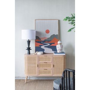 D15x26.7 <b>Black</b> Aluminum <b>Table</b> <b>Lamp</b> with White Drum <b>Shade</b> Assembly Required Two Varying Round Accents - Product Image 5