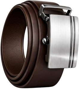 Ceinture automatique en cuir de vachette 2026, de luxe, avec boucle à ardillon et imprimé lettres, logo gravé sur mesure, pour tenue habillée ou décontractée - Product Image 1