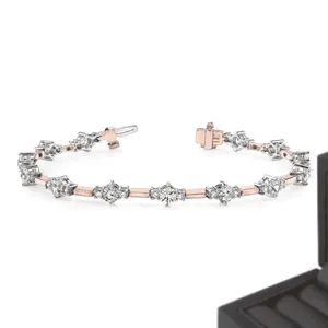 Pulseras de Diamantes Moissanite de Plata 925 de 4mm con Incrustaciones de Diamantes, Brazalete de Diamantes Estilo Hip Hop con Claridad VVS en Venta para Exportación - Product Image 4