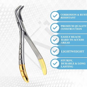 Pinzas de Extracción Dental de Acero Inoxidable con Recubrimiento de Oro Premium, para Molares Superiores, Instrumentos de Cirugía Oral - Product Image 1