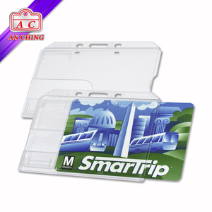 Horizontal ABS Plastic Rigid Credit Card <b>ID</b> Badge <b>Holder</b> for Office - Product Image 3