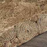 Ensembles de tapis en jute naturelle tissés à la main, couleur or élégante, personnalisés, avec un design rond tressé, parfaits pour la décoration de la maison - Product Image 4