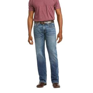 Jean en denim coupe bootcut pour homme, taille mi-haute, coupe droite, faible élasticité, braguette zippée, style vintage hip-hop, délavé, OEM - Product Image 4