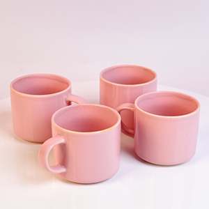 Juego de 4 Tazas de Té de Porcelana China Color Rosa Caramelo - Product Image 4