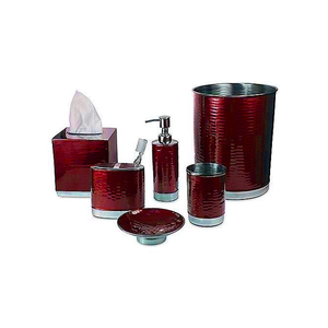 Green Metal <b>Bathroom</b> <b>Accessory</b> <b>Set</b> Six Piece Round Modern Easy To Clean For <b>Bathroom</b> - Product Image 4