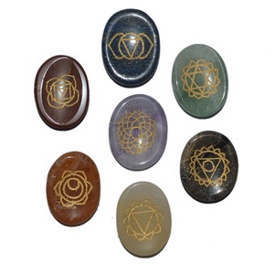 Wholesale Feng Shui Style Engraved <b>Worry</b> <b>Stones</b> Carved Agate Gemstones for Love - Product Image 2