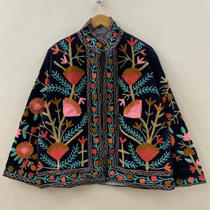 Bulk Order Women Bohemian Floral Suzani Embroidered Velvet Jacket Handmade Luxury Winter Fashion <b>Coat</b> - Product Image 1