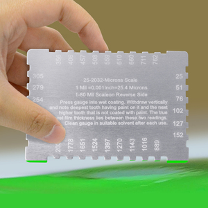 Peignes à film humide pour mesure de l'épaisseur de revêtement de peinture, 25~2032 µm (microns) / 1~80 mil, double échelle, style rectangulaire - Product Image 2