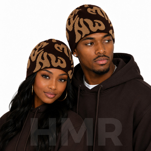 HMR Sisterhood Brotherhood Acrylic Beanie <b>Hat</b> With Leopard Print Letter Pattern Street Style Winter Cap Jacquard <b>Knitted</b> <b>Hat</b> - Product Image 3