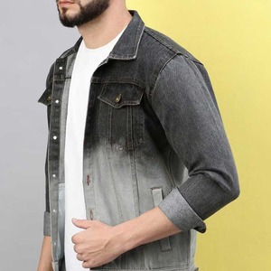 OEM <b>Custom</b> Men's Breathable Embroidered Vintage Washed Faded <b>Denim</b> <b>Jacket</b> 100% Cotton Oversized Spring Coat - Product Image 4