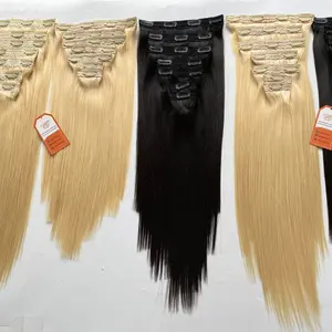 Extensiones de cabello humano de lujo vietnamita Clip en cabello liso Super doble dibujado grado 12A mejor precio