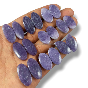Pierre précieuse naturelle Lepidolite en paire, cabochons, pierres à facettes, cristaux de guérison, vente en gros, exportation - Product Image 3
