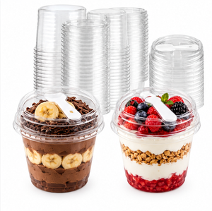 Clear PET Parfait Dessert Cups <b>with</b> Dome <b>Lids</b>, Disposable Food <b>Containers</b> for Commercial and <b>Takeaway</b> Use - Product Image 1