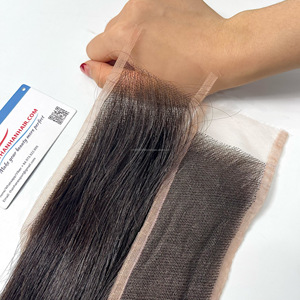 Venta al por mayor recto HD Cierre de encaje crudo vietnamita Remy extensiones de cabello parte libre cutícula alineada pieza - Product Image 5