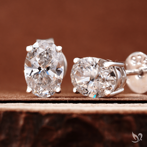 1 Ct Each Oval Cut Lab Grown Diamond <b>Stud</b> Earrings Prong Set 925 Sterling <b>Silver</b> IGI Certified Elegant Statement - Product Image 2