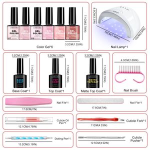 LIMEGIRL Ensemble de vernis à ongles en gel 6 couleurs avec lampe UV et outils, kit parfait pour les débutants en manucure DIY - Product Image 3
