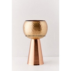 <b>Unique</b> Fancy Texture Brass Antique Finished Premium Quality Metal Made Set Of 2 Flower <b>Vases</b> Home Hotel Living Room Decoration - Product Image 4