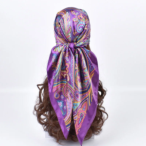 High Quality Silk Scarves Women Square Satin Hijab Scarf Plain Handkerchief <b>Shawls</b> <b>Wraps</b> Head Female Headband Islamic Bandanna - Product Image 5