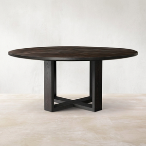 Modern Round Dining <b>Table</b> with Solid <b>Wood</b> <b>Top</b> and Metal Legs, Stylish Dining Room Furniture for Home, Apartment and Office - Product Image 1