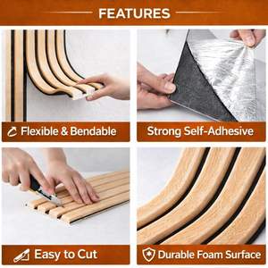 Paneles de Pared 3D con Textura Acanalada, Espuma de PVC para Sala de Estar, Autoadhesivos, Decoración de Paredes Interiores para el Hogar, Fáciles de Instalar - Product Image 6