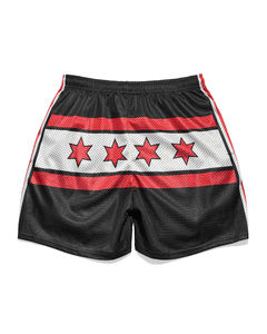 Shorts de basketball en maille à imprimé étoiles style Chicago, décontractés, avec cordon de serrage, pour l'entraînement athlétique, respirants, vêtements de sport, fourniture OEM - Product Image 4
