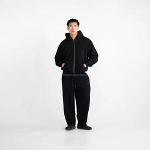 OEM Custom Logo Men's Active Wear Cotton Fleece Tracksuit Breathable 2-Piece Set Customizable <b>Embroidery</b> Plus Size <b>for</b> Winter - Product Image 5