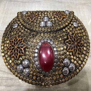 Artisanat de luxe femmes pierre motif métal soirée pochette sac à main couleur attrayante sac à main de mariage fêtes prix pas cher - Product Image 5