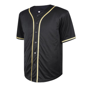 Maillot de baseball noir luxueux avec bande dorée métallisée – Design haut de gamme pour vêtements de sport d'équipe (vente en gros) - Product Image 2